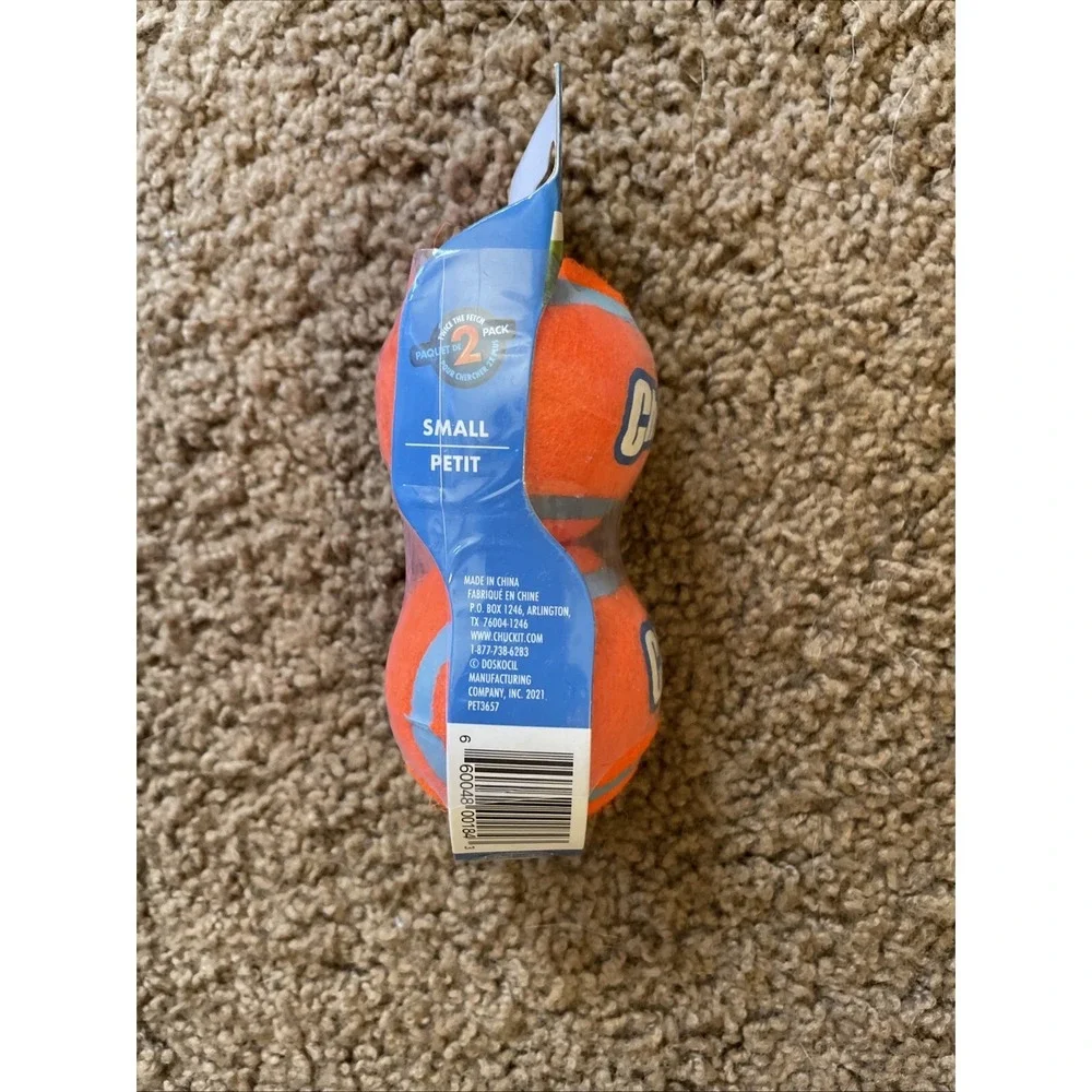 Chuckit! Compact Fetch Dog Tennis Balls, Small (for dogs 0-20 lbs) - Pack of 2